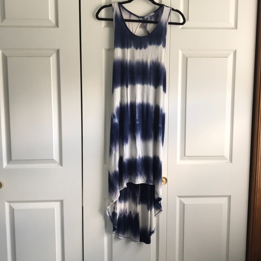 Tie Dye Open Back High to Low Dress